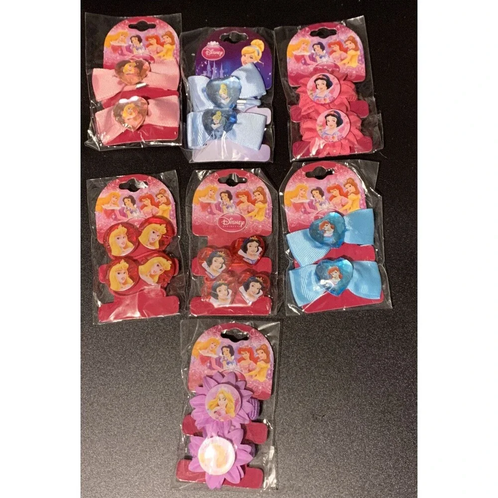Assorted Disney Princess Elastic Hair Bows (8 packs of 2 bows)